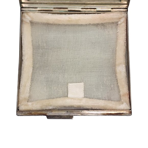 Vintage Gucci Sterling Silver Rhinestone Mirror Powder Compact #16521 - Picture 7 of 10